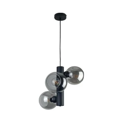 Luster na sajli TUBE 3xE27/60W/230V crna/zadimljena crna