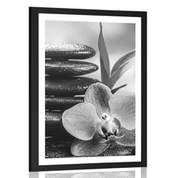 Plakat s paspartujem meditativna Zen kompozicija v črnobeli varianti - 40x60 black