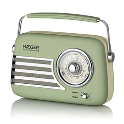 HAEGER RB-GRE.001A RETRO FM RADIO BLUETOOTH, USB, AUX 5W ZELENI