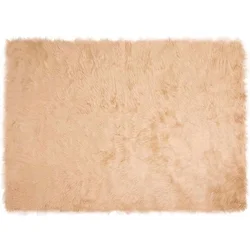 Tepih od umjetne ovčje kože TAFALLA Bež 160 x 230 cm Poliester