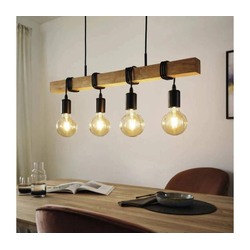 Eglo 33378 - LED luster na sajli TOWNSHEND 4xE27/4W/230V 2200K bež/crna