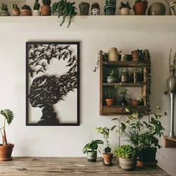 Wallity Zidna dekoracija Kybele-APT036MS, 45x70 cm, 1.5 mm, Crna