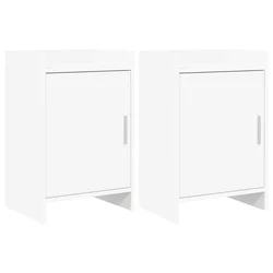 vidaXL Posteljne mize 2 pcs Bela 40 x 30 x 60 cm Inženirski les