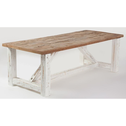 Casa Padrino country style dining table natural/white - Various Sizes - Rectangular rustic solid wood kitchen table - Country style dining room furniture - Rustic dining room furniture