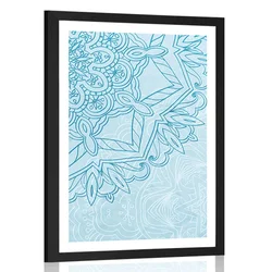Plakat s paspartujem Mandala v zimskem motivu - 40x60 black