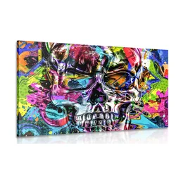 Slika barvita umetniška lobanja - 30x20