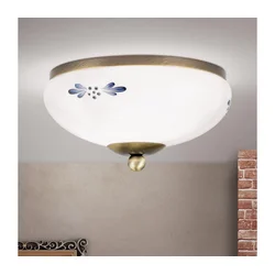Orion DL 7-672 - Stropna svetiljka LANDHAUS 1xE27/60W/230V prečnik 21 cm bronza/bela