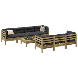8-dijelni set vrtnih sofa s jastucima od impregnirane borovine
