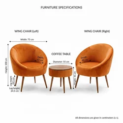 ATELIER DEL SOFA Fotelje i klub stočić Lida Babyface Orange