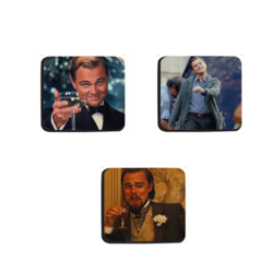 Podmetači za čaše DiCaprio, 3 komada, Višebojna,