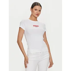 GUESS JEANS Majica  rdeča / črna / bela