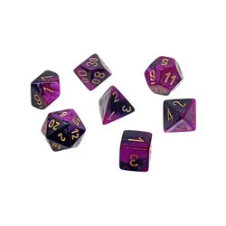 Kockice Chessex - Gemini - Polyhedral Mini - Black-Purple & Gold (7)