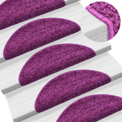 Prostirke za stepenice 15 kom 56x17x3 cm ljubičaste poluokrugle