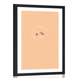Plakat s paspartujem mehurček barv - 60x90 no frame