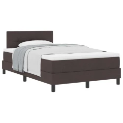 Vidaxl Postelja boxspring z vzmetnico Temno rjava 120 x 190 cm blago