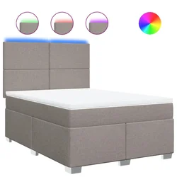 Vidaxl Box spring postelja z vzmetnico taupe 160x200 cm blago