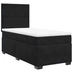 Vidaxl Box spring postelja z vzmetnico črna 100x200 cm žamet