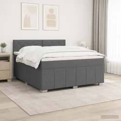 Boxspring krevet s madracem Tamnosiva 140 x 200 cm Tkanina 144 x 200 x 100.5 cm