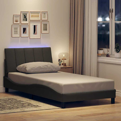 vidaXL Posteljni okvir brez vzmetnice temno siv 100x200 cm blago