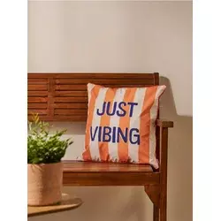 Sinsay - Jastučnica sa natpisom „Just Vibing” - narandžasto