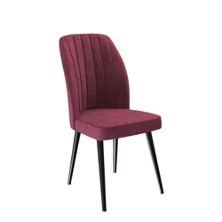 Hanah Home set trpezarijskih stolica Platinum 2 kom, bordo tkanina Jerry, crne metalne noge