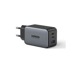 UGREEN Strujni brzi punjac 65W 2 porta TIP-C, USB, crni