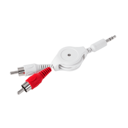 Vtični kabel 3,5 - 2 RCA, navit, 0,8 m