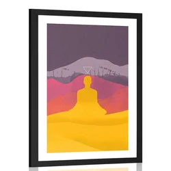 Plakat s paspartujem ravnotežje Bude - 60x90 black