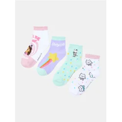 Sinsay - Pamučne čarape 4-pack Gabbys Dollhouse - šareno