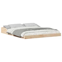 Vidaxl Konstrukcija postelje Rjava 140 x 220 cm Masivno borovo les
