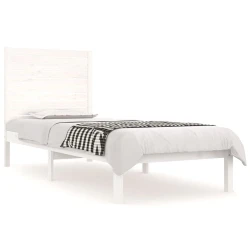 Vidaxl Posteljni okvir bel iz trdnega lesa 90x190 cm 3FT6
