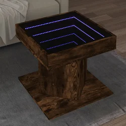 Stolić za kavu LED boja hrasta 50x50x45 cm konstruirano drvo