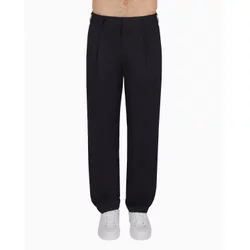 Armani Exchange za moške. XM000361AF12307UB101 Hlače iz bombažnega kepra v mornariški barvi (30), Priložnostno, Mornaric