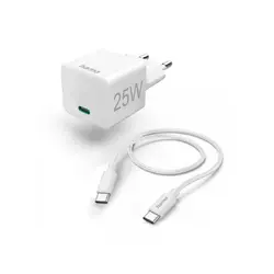 HAMA Mini Brzi Punjač Sa USB-C Kablom, PD, 25W, 1.5m Beli