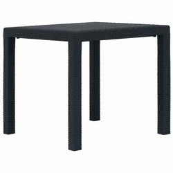 VIDAXL Vrtna miza 79x79x72 cm plastika videz ratana antracit