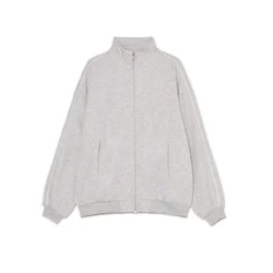 Cropp - Dukserica s rajsferšlusom i podignutim okovratnikom - light grey