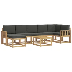 Set vanjskih sofa s jastukom 8 pcs Bijela i antracit Poliester