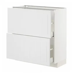METOD / MAXIMERA Podni element,2 fioke, bela/Stensund bela, 80x37 cm