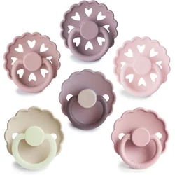 FRIGG 6-Pack Pacifiers Round Silicone Size 2 duda Blooming Love 6 kos