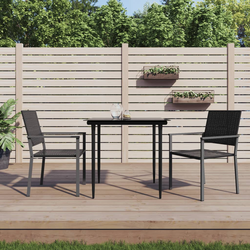 Vrtne stolice 2 kom crne 54 x 62,5 x 89 cm od poliratana