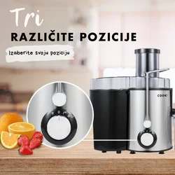 Cook-It Sokovnik sa 3 brzine, Ultrafini filter, Crni