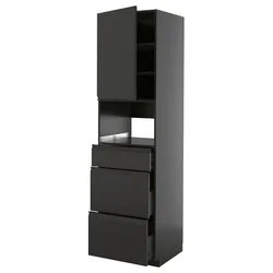METOD / KNIVSHULT Visoki element za ugradne uređaje, Crnosiva/Upplöv boja antracita, mat, 60x60x220 cm