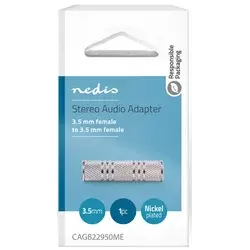 NEDIS CAGB22950ME, Stereo audio adapter, 3,5 mm ženski, Niklovani, Metal, Srebrni