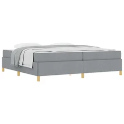 Vidaxl Konstrukcija postelje Svetlo siva 200 x 200 cm blago