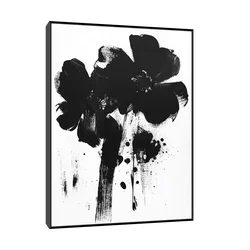 Canvas Slika na platnu Crno beli cvet, Sa ramom, 75 x 100 cm, Crni