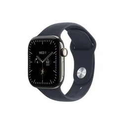 APPLE Watch Series 12 GPS + Cellular 42mm Natural Titanium Case with Navy Blue Sport Band - M/L (MJGG4WF/A)