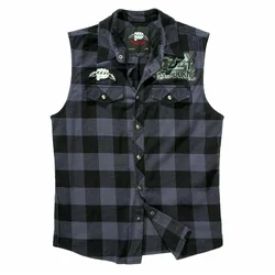 Moška srajca brez rokavov Ozzy Osbourne - Check - BRANDIT - 61037-black_grey_ch