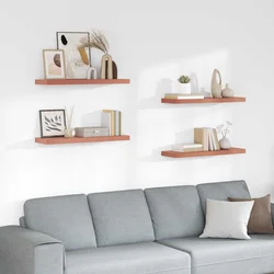 Polica na zidu 4 pcs Crvena 90 x 23,5 x 4 cm Konstruirano drvo