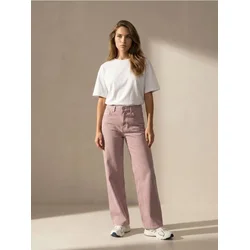 Sinsay - Comfort wide leg farmerke sa srednjim strukom - roze