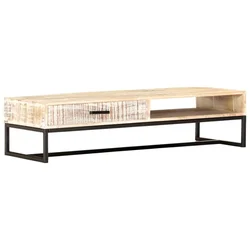 Stolić za kavu bijeli 117 x 50 x 30 cm masivno bagremovo drvo